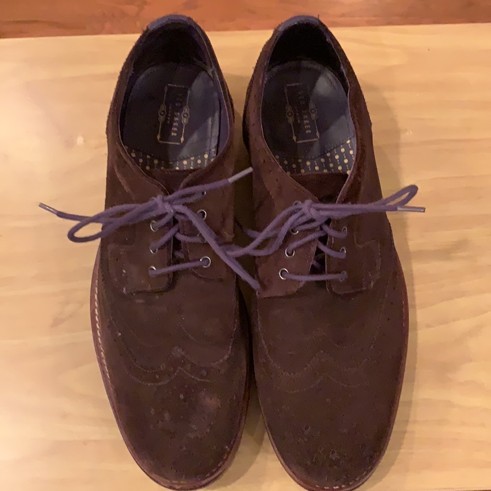 Ted Baker London Brown Suede Wingtip Oxford Brogues Mens Size 10